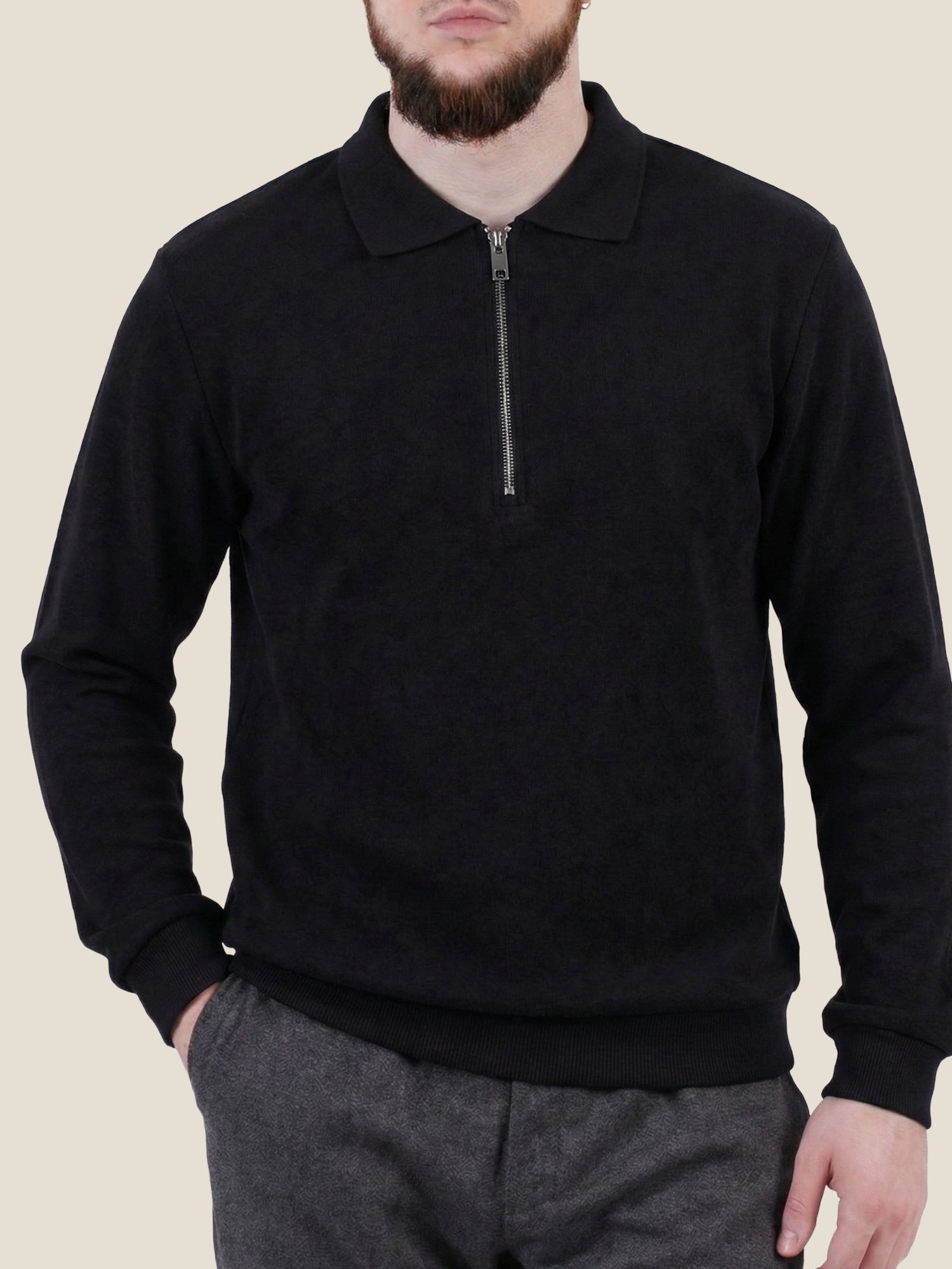 Джемпер-поло чорний